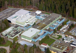 TRIUMF Site, Vancouver B.C. Canada. 
Picture from a helicopter 13 March 2004. Canon 4MP. Reduced to 2.5Mb JPEG